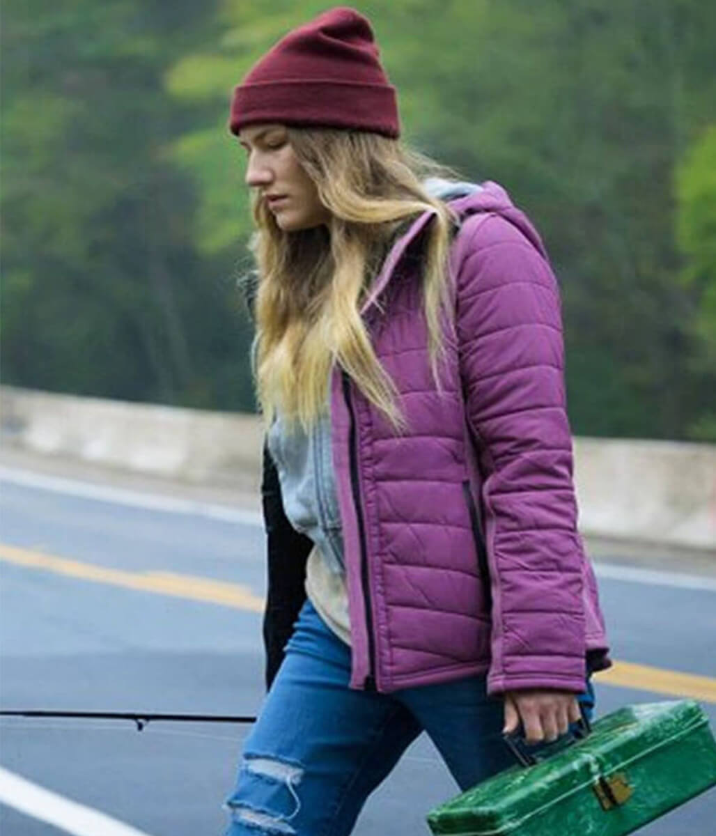 Sofia Hublitz Hunting Season S01 Purple Puffer Jacket