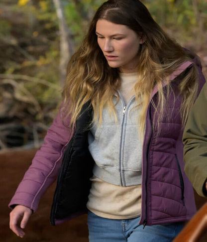 Sofia Hublitz Hunting Season S01 Purple Puffer Jacket