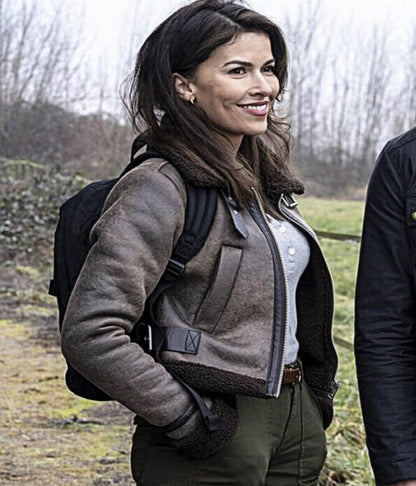 Sofia Pernas Tracker S1 Brown Shearling Leather Jacket