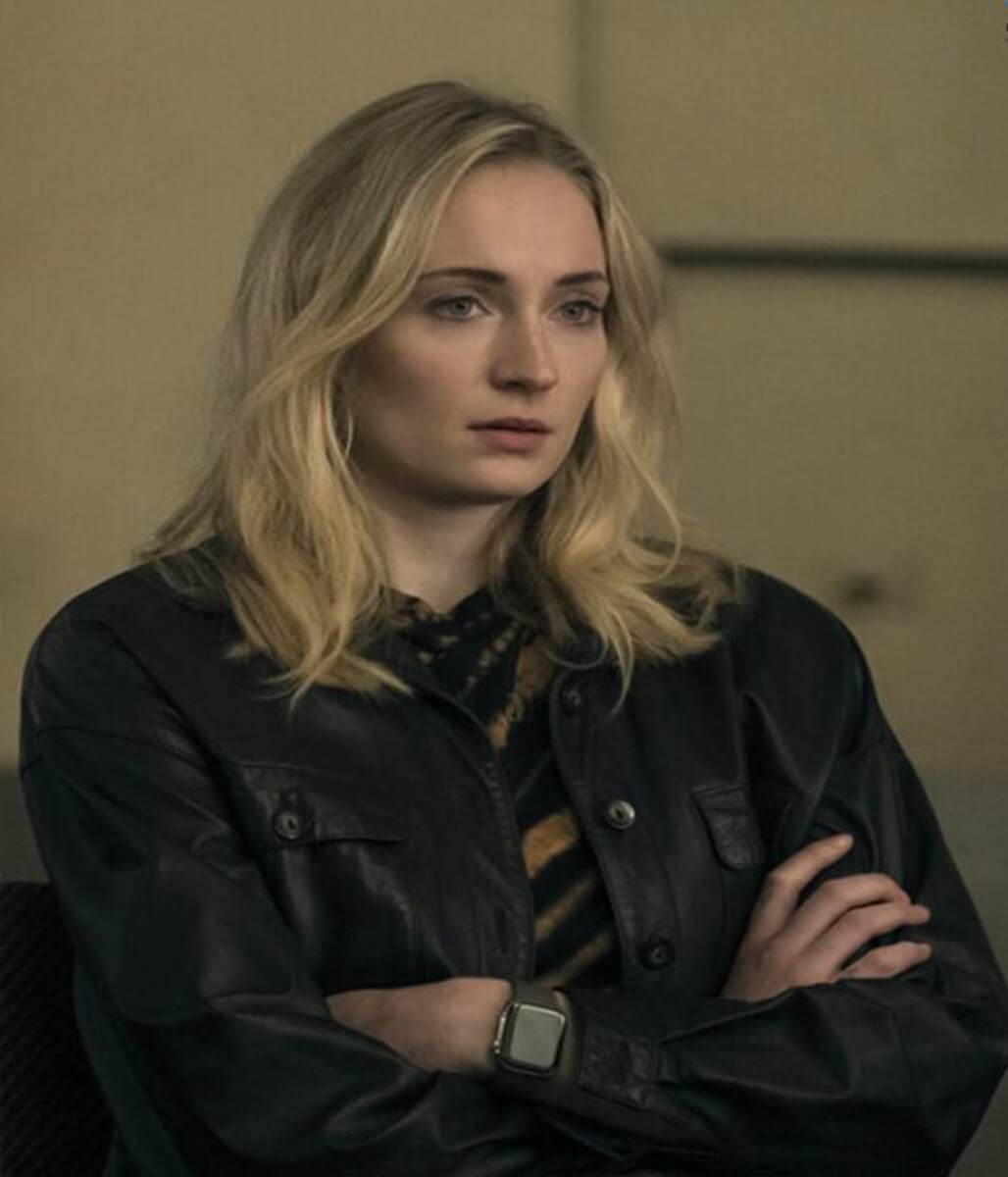 Sophie Turner Steal 2026 Black Leather Jacket