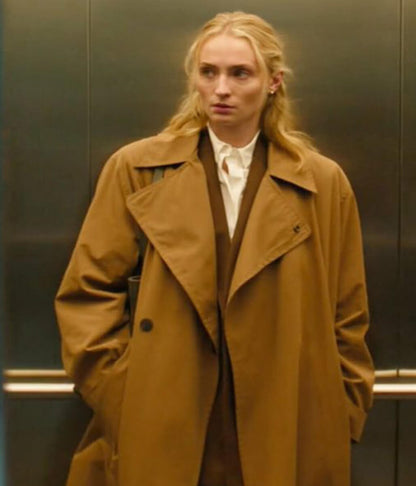 Sophie Turner Steal 2026 Zara Dunne Brown Coat