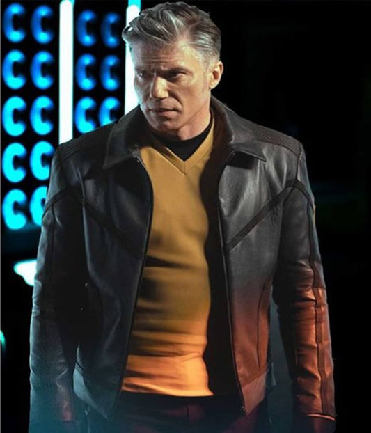 Star Trek Strange New Worlds Gray Leather Jacket