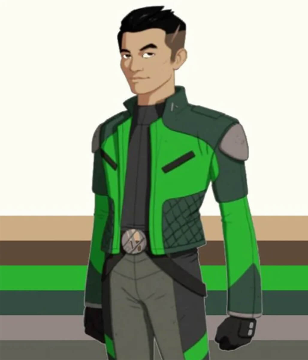 Star Wars Resistance 2018 Kazuda Xiono Green Leather Jacket