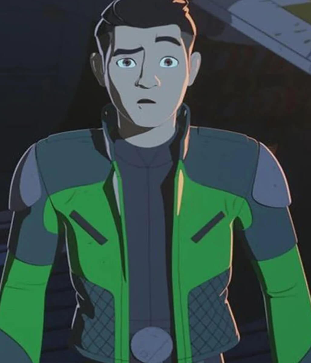 Star Wars Resistance 2018 Kazuda Xiono Green Leather Jacket