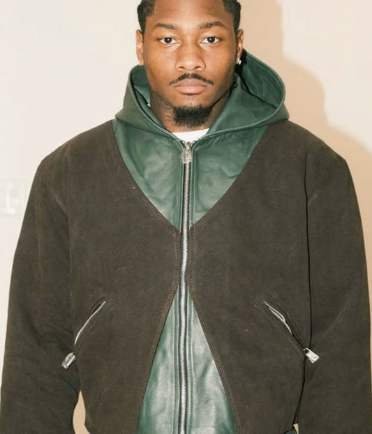 Stefon Diggs Green Suede Leather Jacket