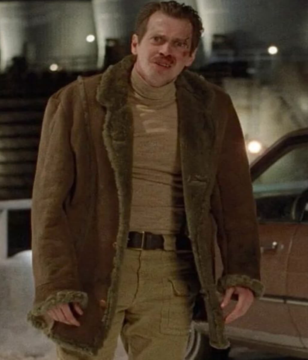 Steve Buscemi Fargo Brown Suede Shearling Coat