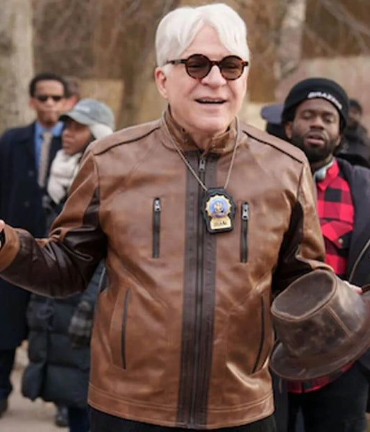 Steve Martin Brown Leather Jacket