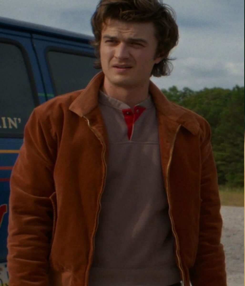 Stranger Things S05 Steve Harrington Brown Suede Jacket