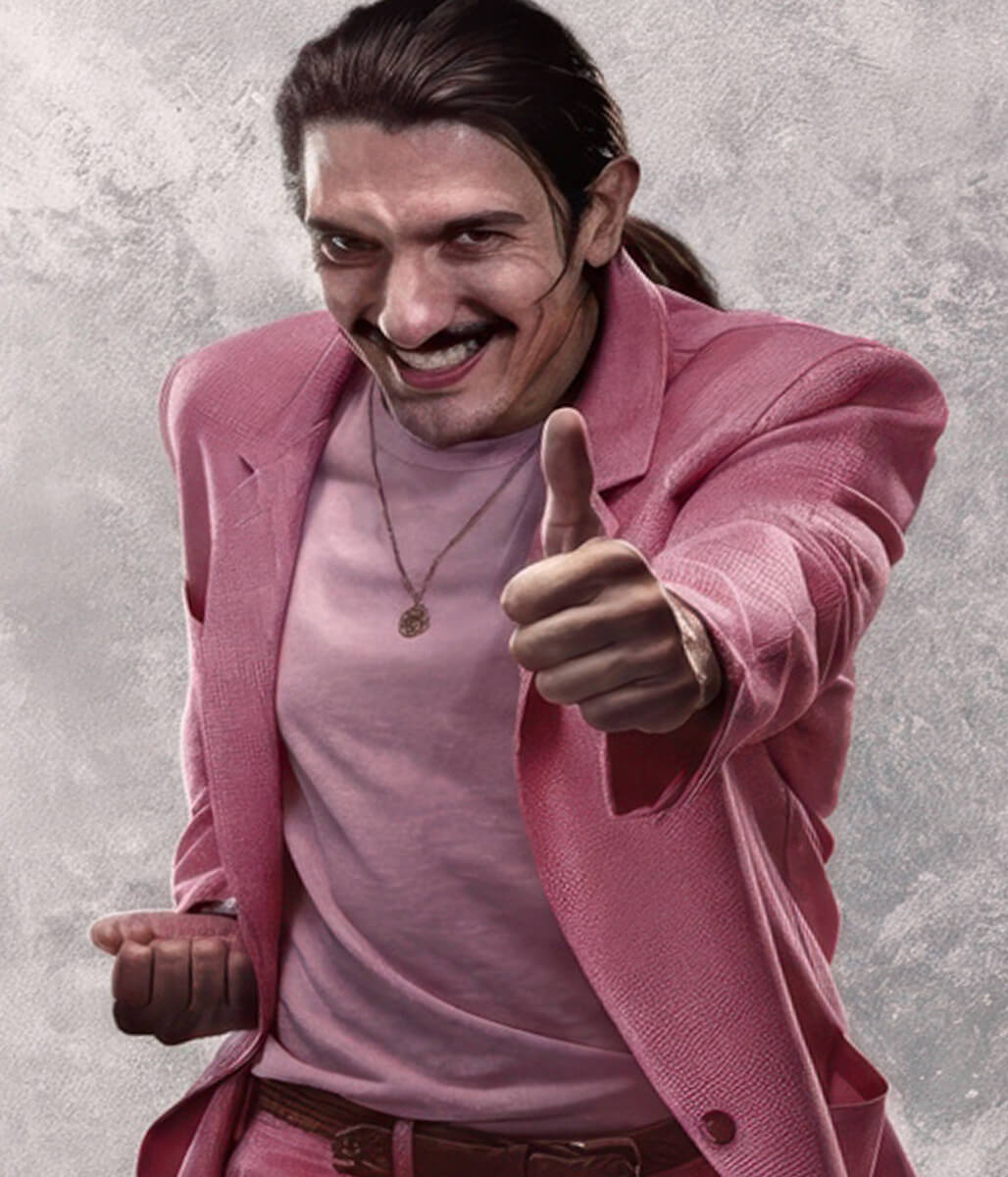 Street Fighter 2026 Dan Habiki Pink Wool Blazer