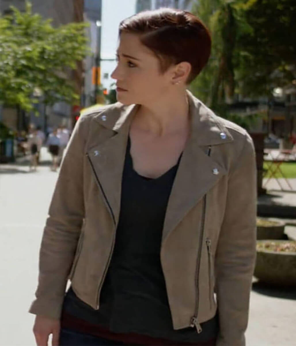 Supergirl 2026 Alex Danvers Beige Biker jacket