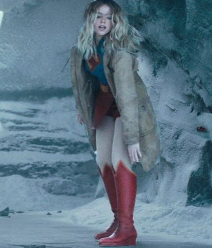 Supergirl Superman 2025 Brown Long Coat