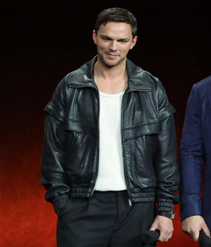 Superman 2025 Nicholas Hoult Black Leather Jacket