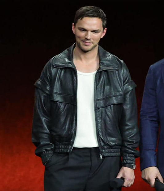Superman 2025 Nicholas Hoult Black Leather Jacket