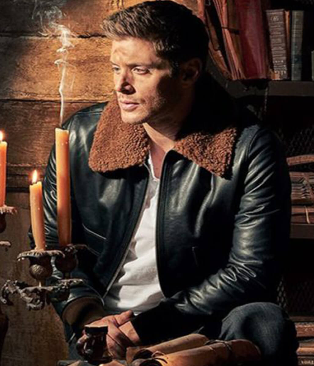 Supernatural Jensen Ackles Black Leather Jacket