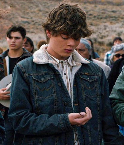Tate Dutton Marshals S1 Blue Shearling Jacket