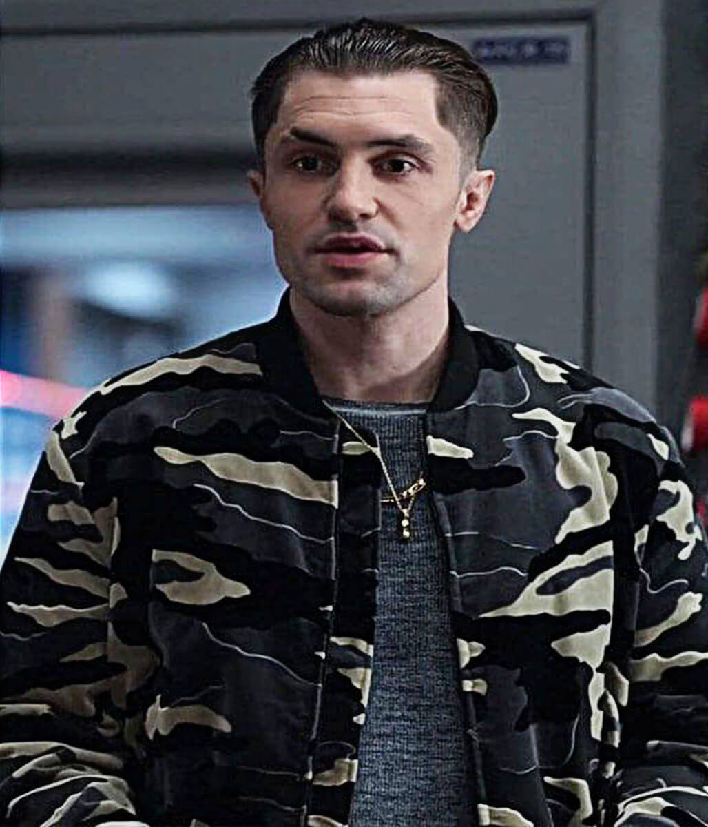 Ted Lasso S2 Jamie Tart Black Camo Jacket