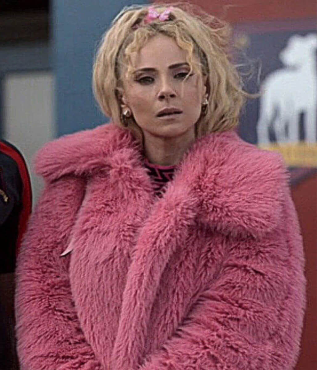 Ted Lasso S3 Juno Temple Pink Fur Jacket
