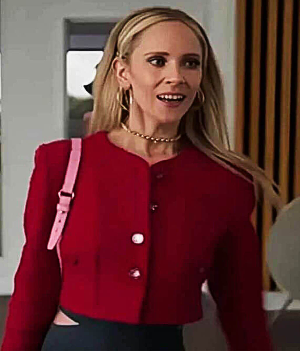 Ted Lasso S3 Juno Temple Red Wool Jacket