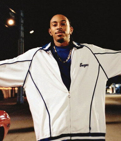 Tej Parker 2 Fast 2 Furious White Windbreaker Jacket