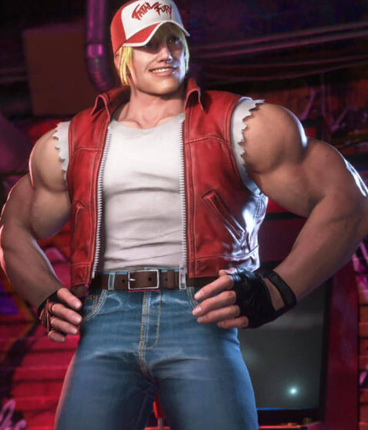Terry Borgard Street Fighter 6 Red Leather Vest