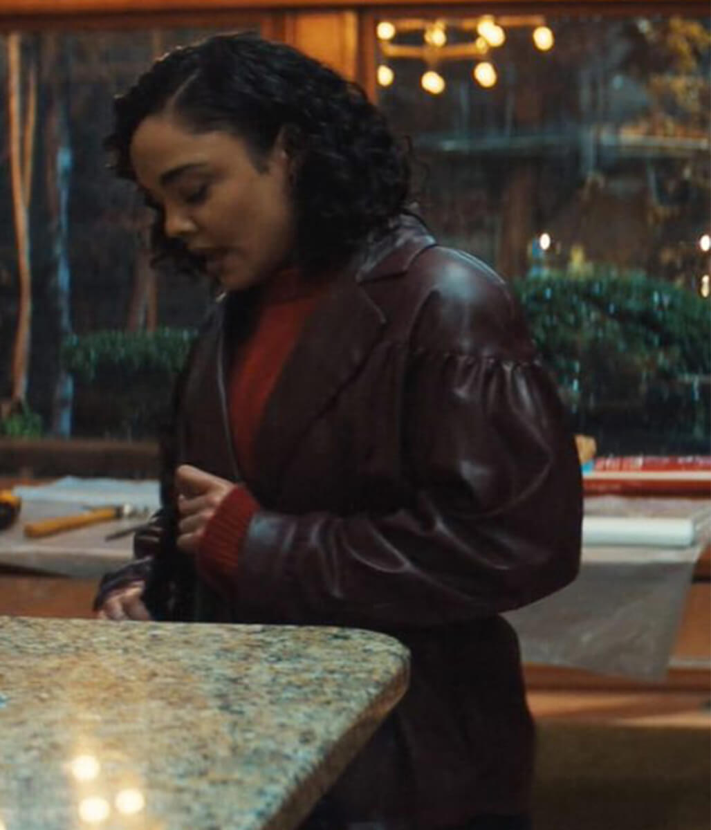Tessa Thompson His & Hers 2026 Brown Leather Jacket