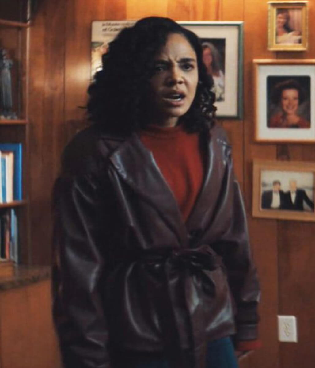 Tessa Thompson His & Hers 2026 Brown Leather Jacket