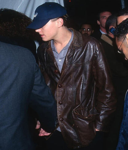 The Basketball Diaries Leonardo DiCaprio Brown Leather Jacket