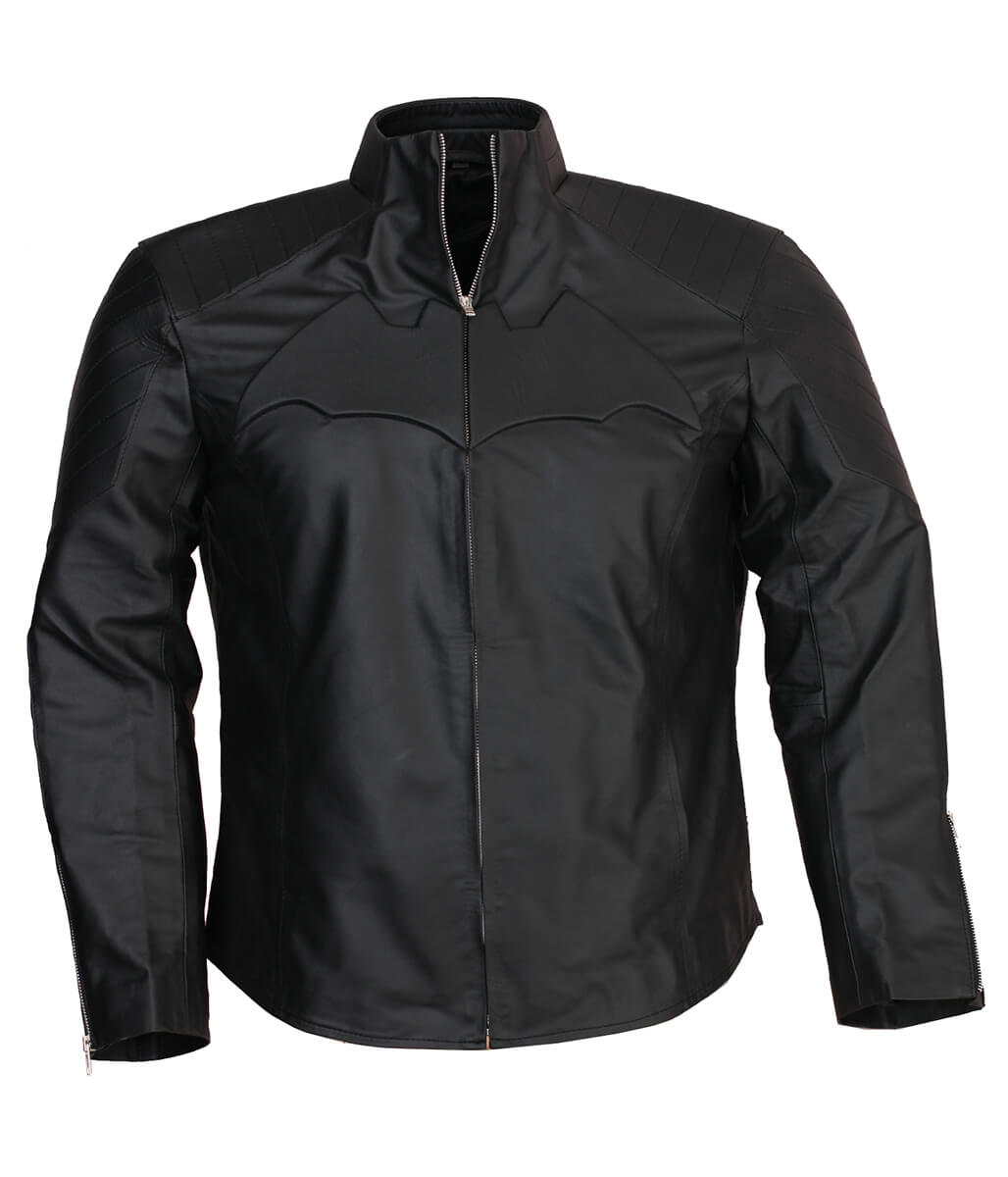 The Batman Embossed Chest Logo Real Leather Jacket