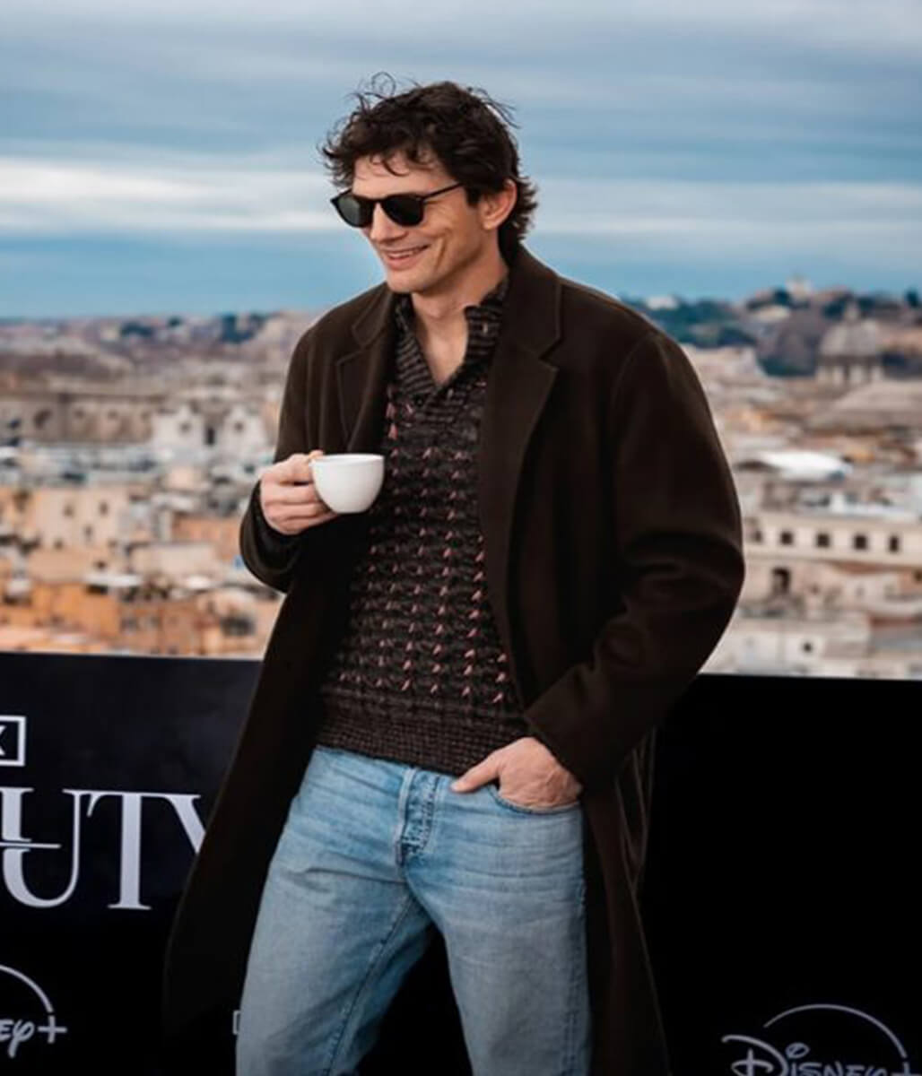 The Beauty 2026 Ashton Kutcher Brown Wool Coat