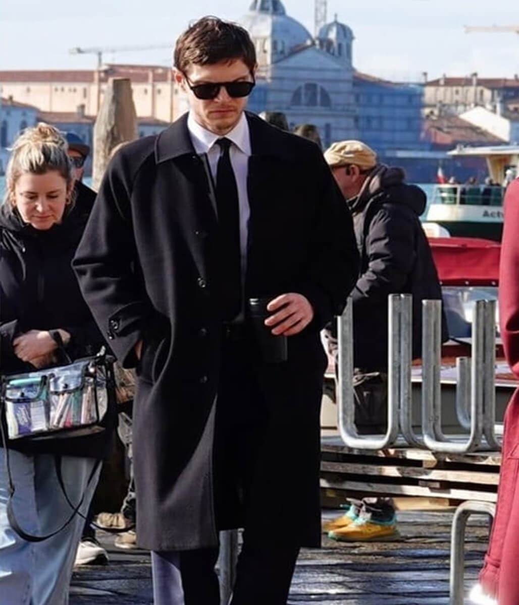 The Beauty 2026 Evan Peters Black Wool Coat