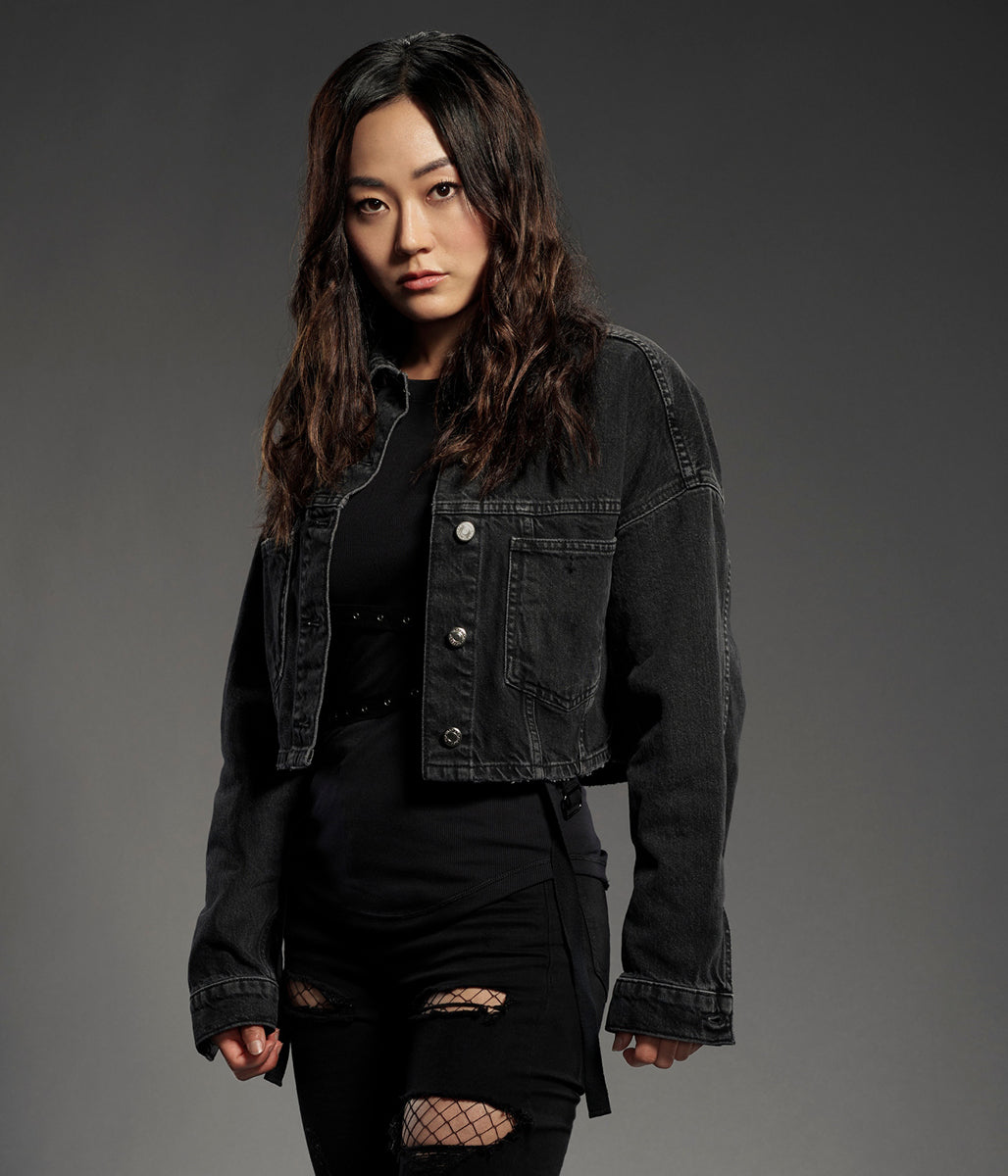 The Boys S03 Kimiko Miyashiro Dark Black Denim Jacket