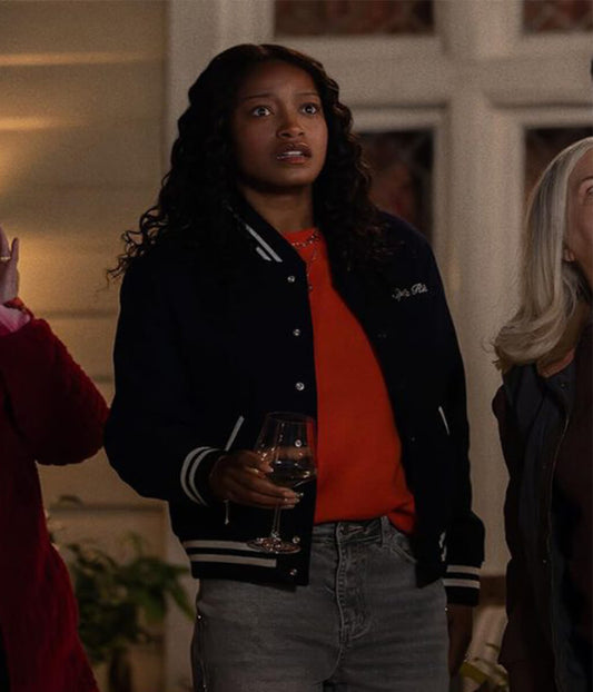 The ‘Burbs 2026 Keke Palmer Blue Varsity Jacket