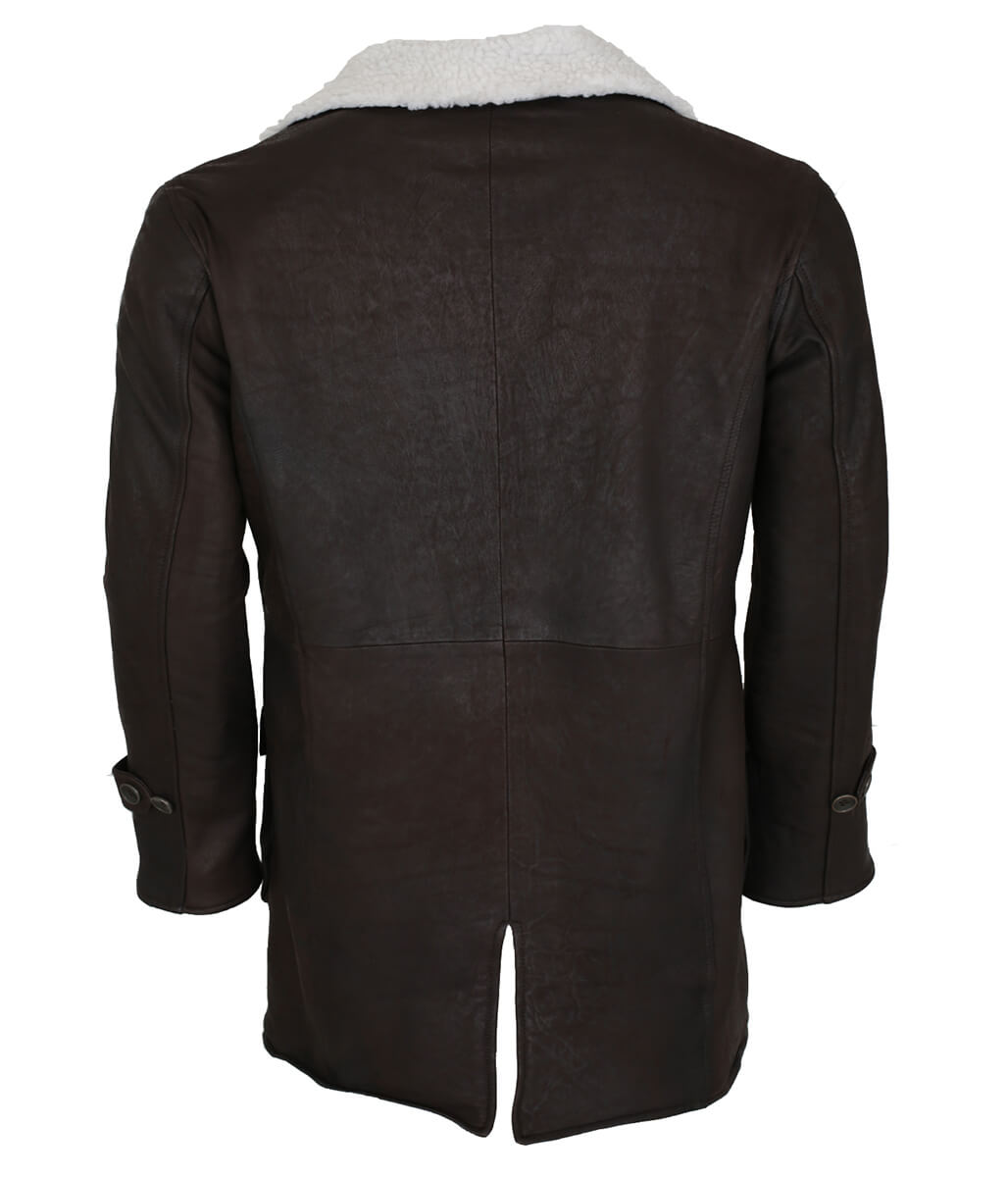 The Dark Knight Rises Bane Dark Brown Shearling Leather Coat