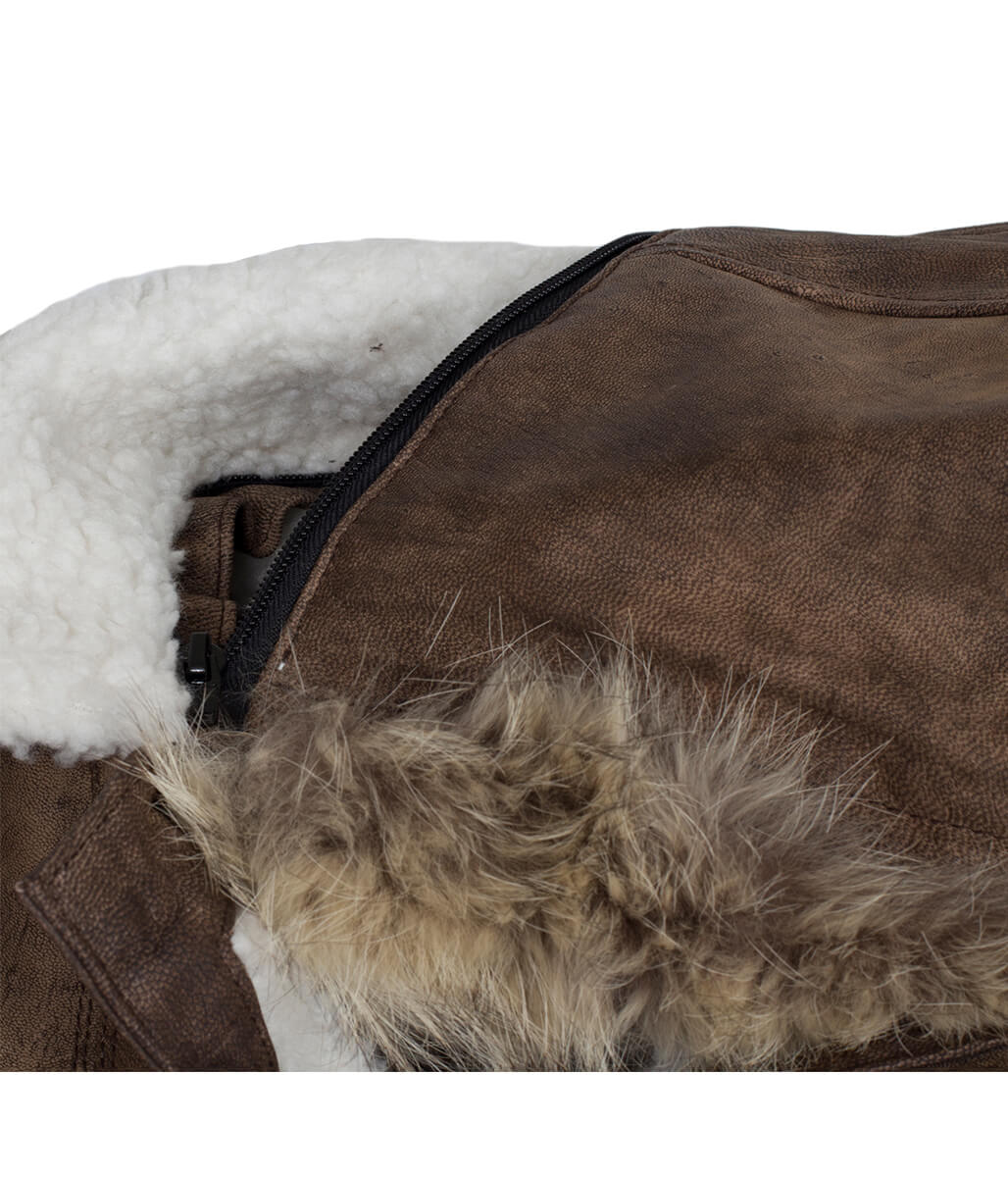 The Dark Knight Rises Bane Fur Shearling Brown Real Leather Coat
