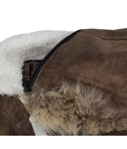 The Dark Knight Rises Bane Fur Shearling Brown Real Leather Coat