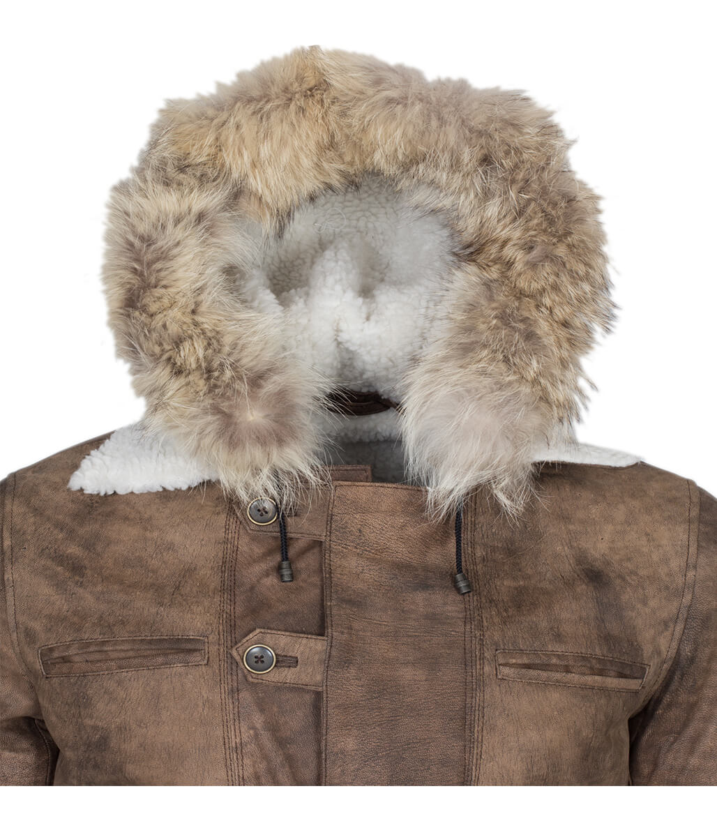 The Dark Knight Rises Bane Fur Shearling Brown Real Leather Coat