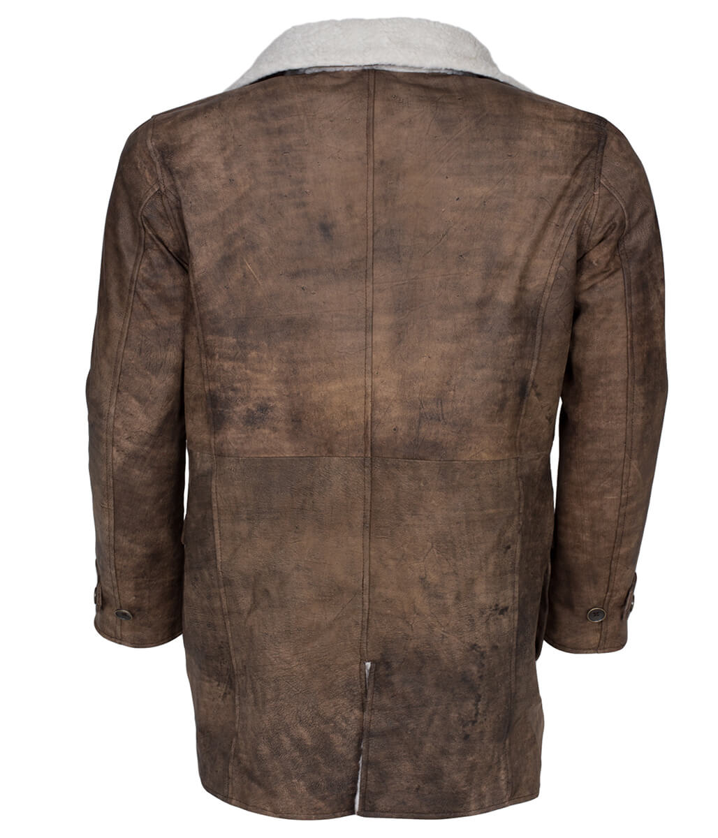 The Dark Knight Rises Bane Fur Shearling Brown Real Leather Coat