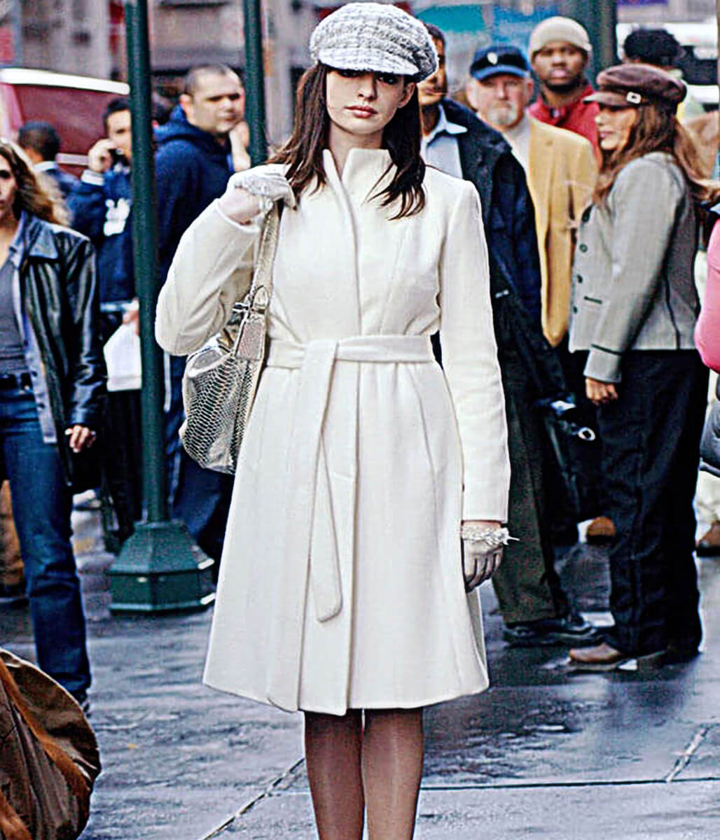The Devi Wears Prada 2006 Anne Hathaway White Wool Coat