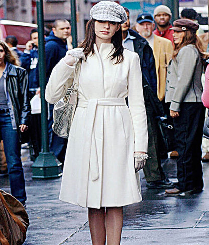 The Devi Wears Prada 2006 Anne Hathaway White Wool Coat