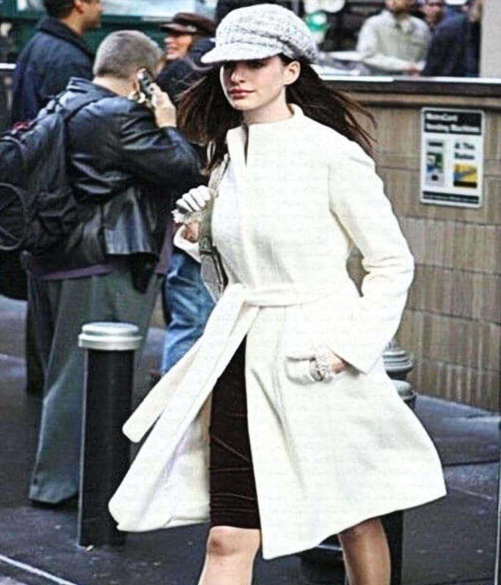 The Devi Wears Prada 2006 Anne Hathaway White Wool Coat