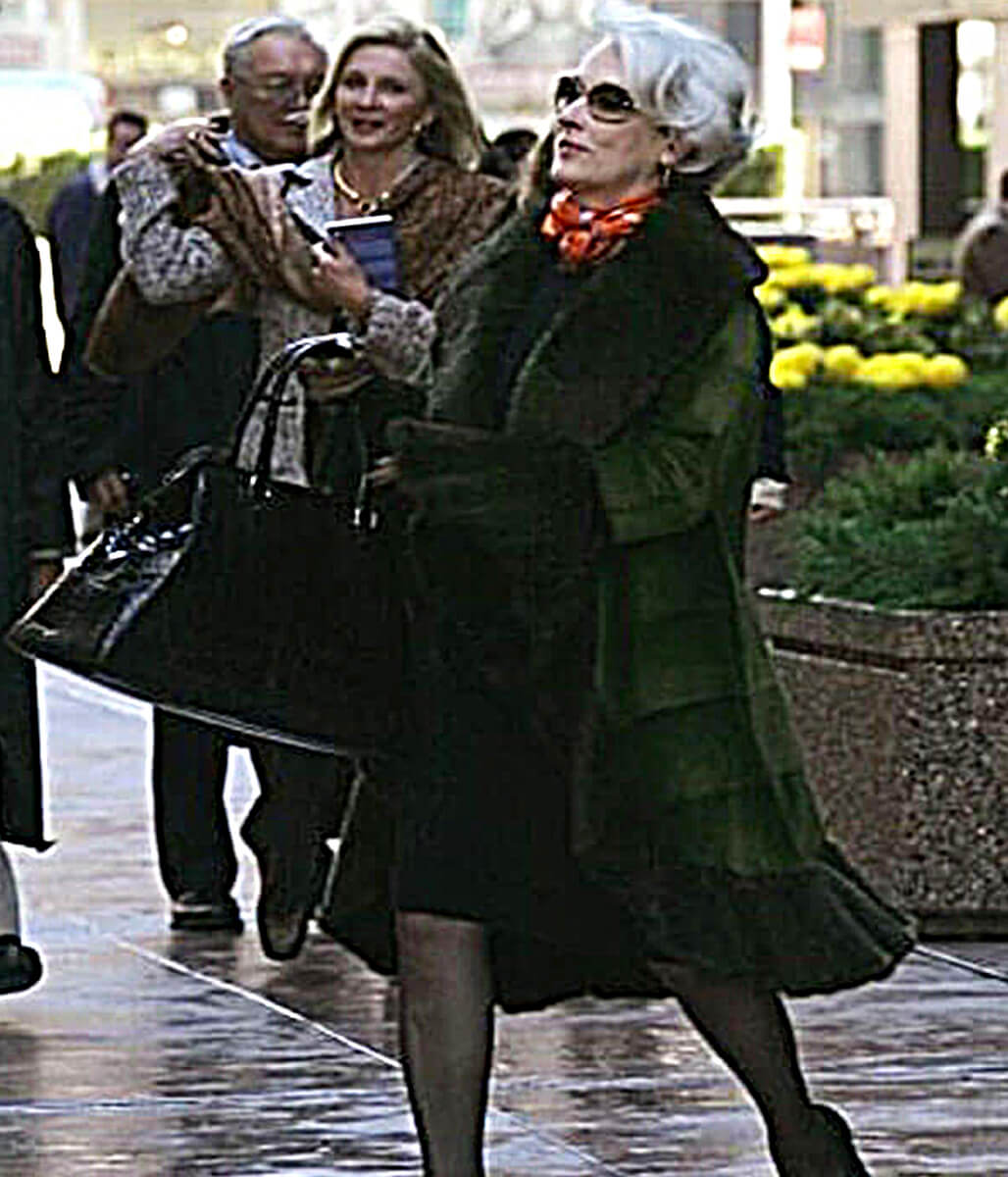 The Devil Wears Prada 2 Meryl Streep Green Fur Coat