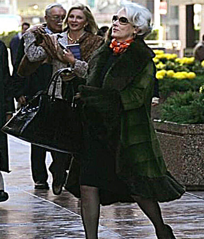 The Devil Wears Prada 2 Meryl Streep Green Fur Coat