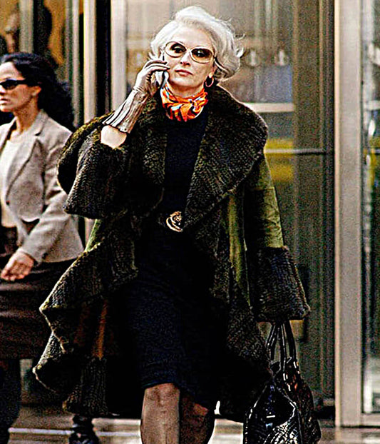 The Devil Wears Prada 2 Meryl Streep Green Fur Coat