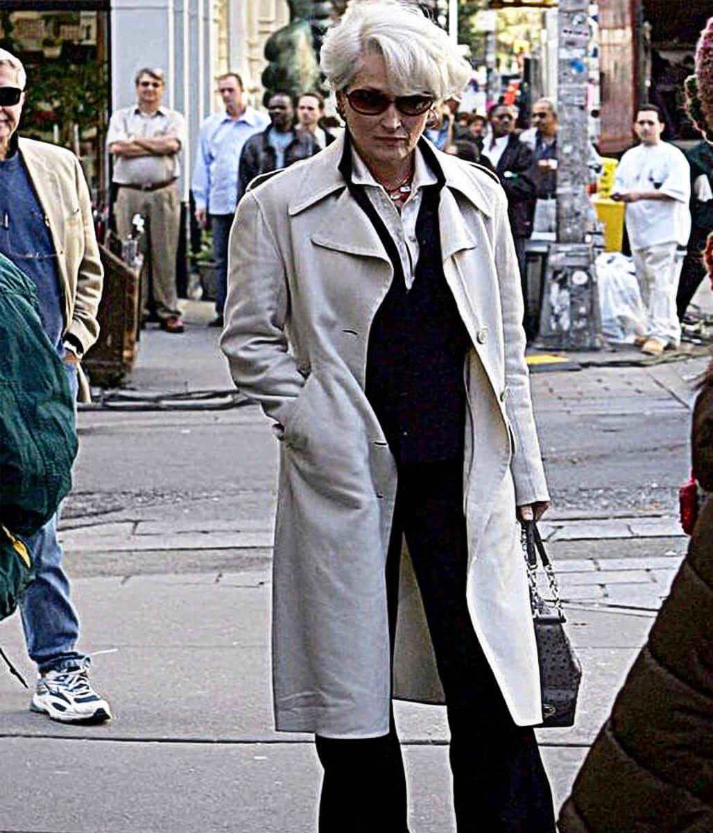 The Devil Wears Prada 2006 Meryl Streep White Long Coat