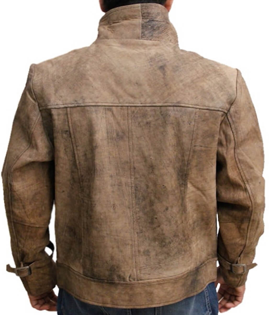 The Expendables 2 Jason Statham Distressed Leather Jacket