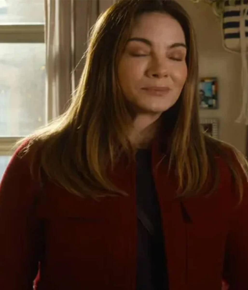 The Family Plan 2 Michelle Monaghan Red Wool Jacket