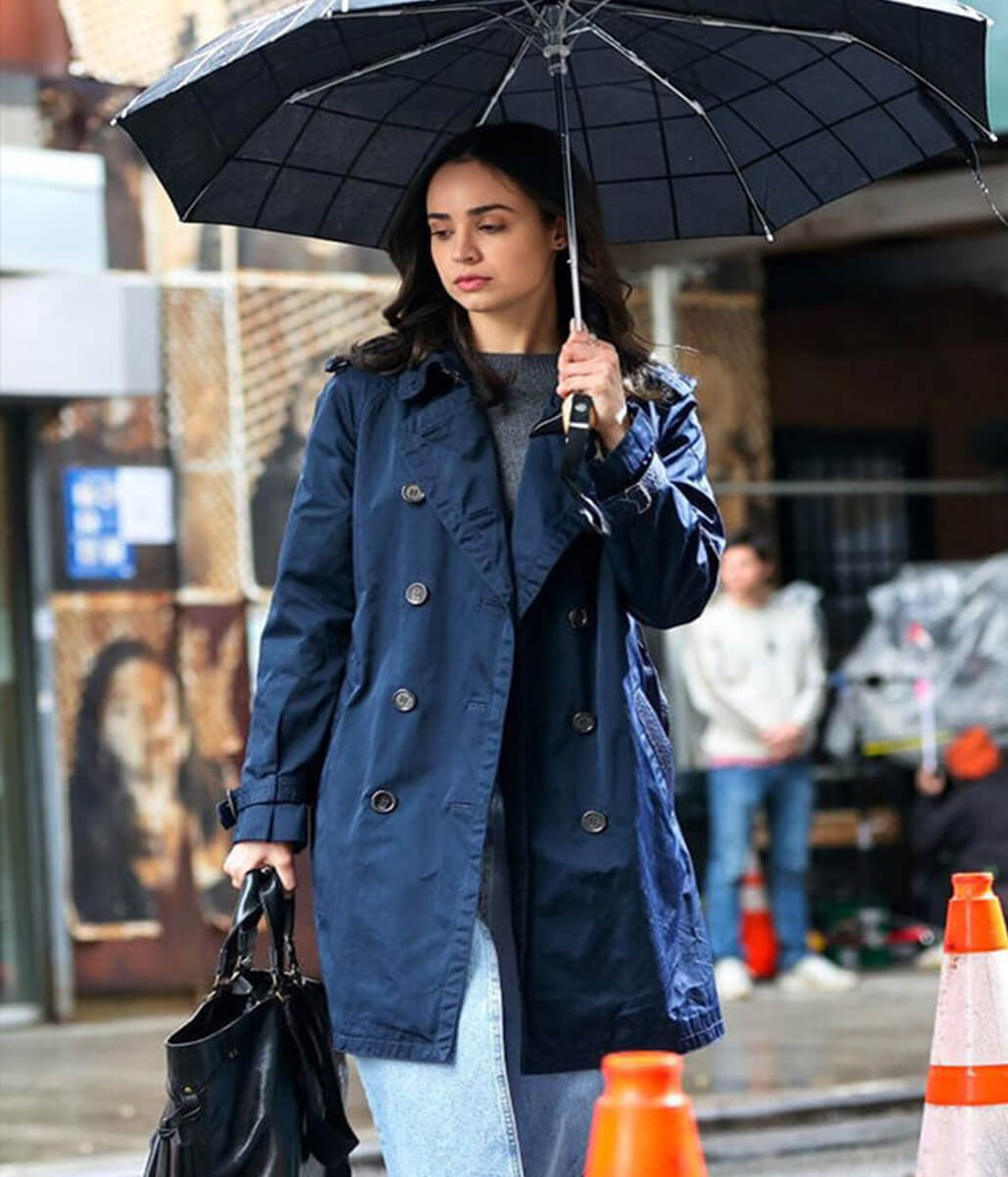 The Life List 2025 Sofia Carson Blue Cotton Coat