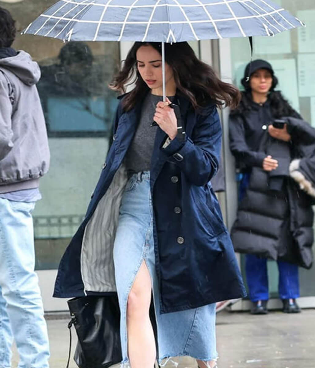 The Life List 2025 Sofia Carson Blue Cotton Coat