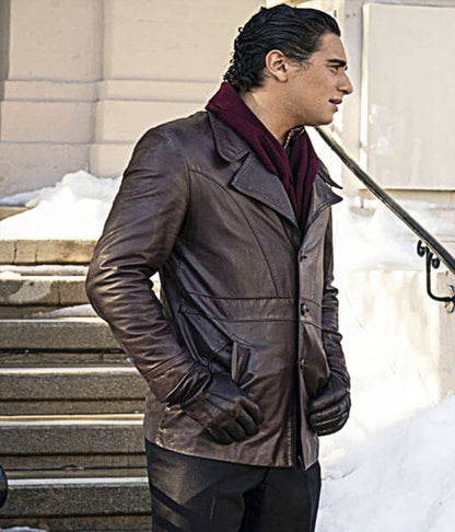 The Offer 2022 Jake Cannavale Brown Leather Jacket