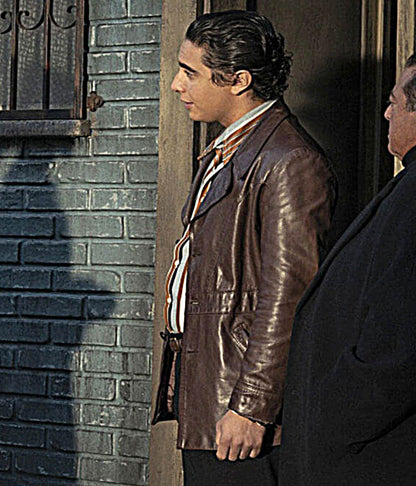 The Offer 2022 Jake Cannavale Brown Leather Jacket